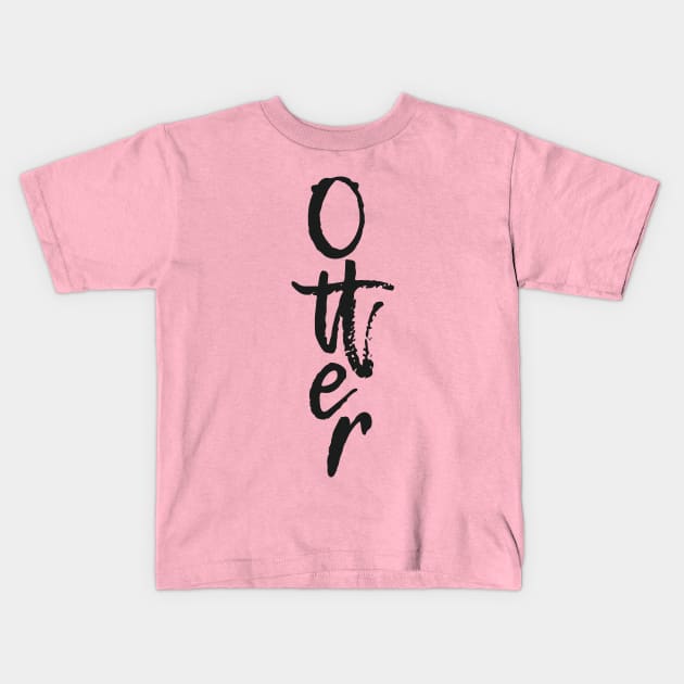 Otter in Black Kids T-Shirt by Ambrosia Salad